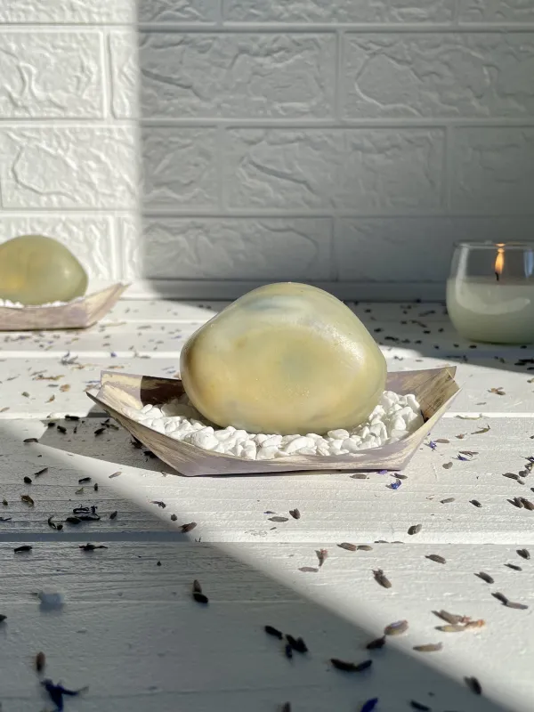 Product White & green clay stone soap Image