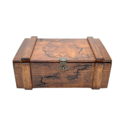 LARGE WOODEN STORAGE  BOX -HAZELNUT 1