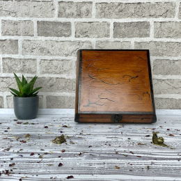THE ARTISAN'S SQUARE WOODEN  JEWELRY  BOX -HAZELNUT