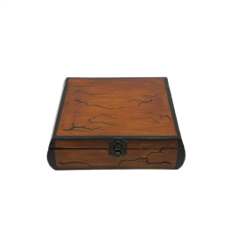 SQUARE WOODEN  JEWELRY  BOX -HAZELNUT