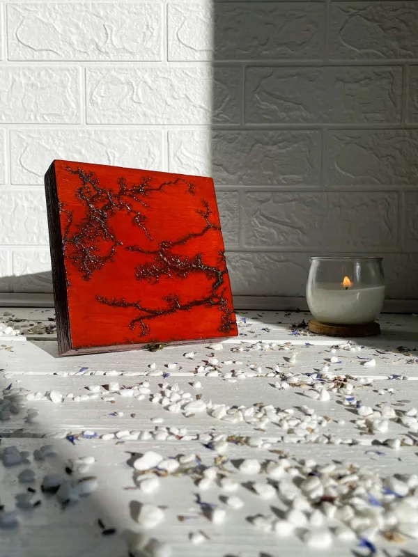 Product Square Lichtenberg wooden jewelry box with rose finish Image