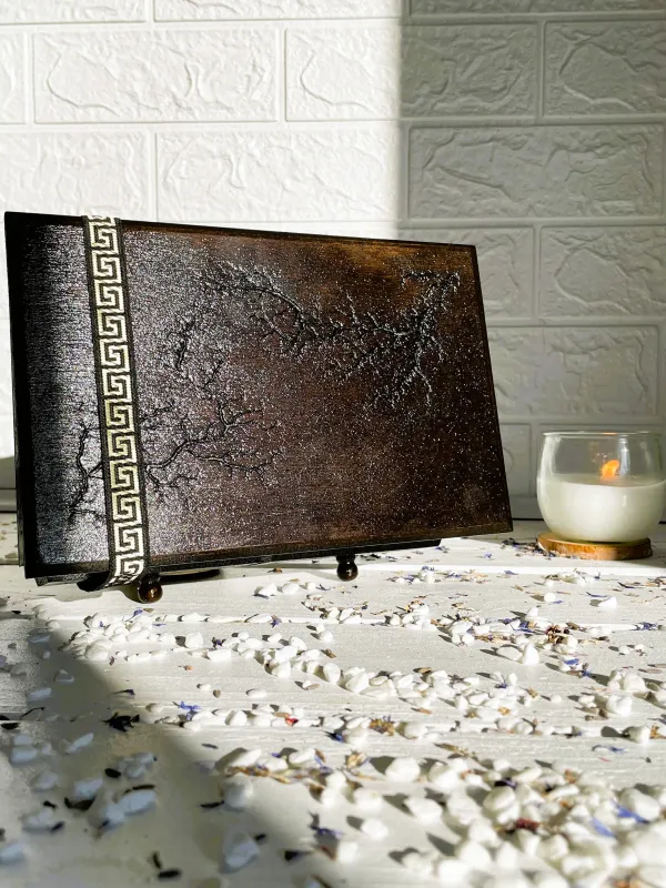 Product 2-drawer Lichtenberg wooden jewelry box with dark wenge and hazelnut finish Image