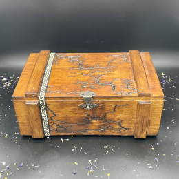 LARGE WOODEN  STORAGE BOX -HAZELNUT 2