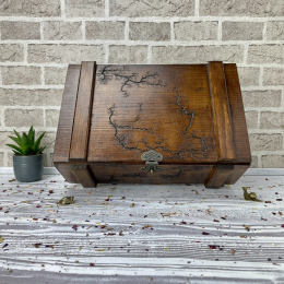 THE ARTISAN'S LARGE WOODEN STORAGE  BOX -HAZELNUT 1