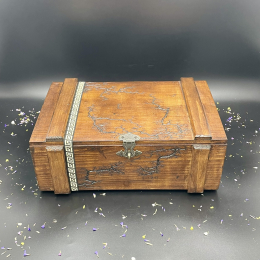 LARGE WOODEN STORAGE  BOX -HAZELNUT 1