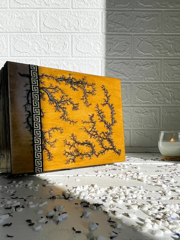 Product Large Lichtenberg wooden memory box with walnut finish Image