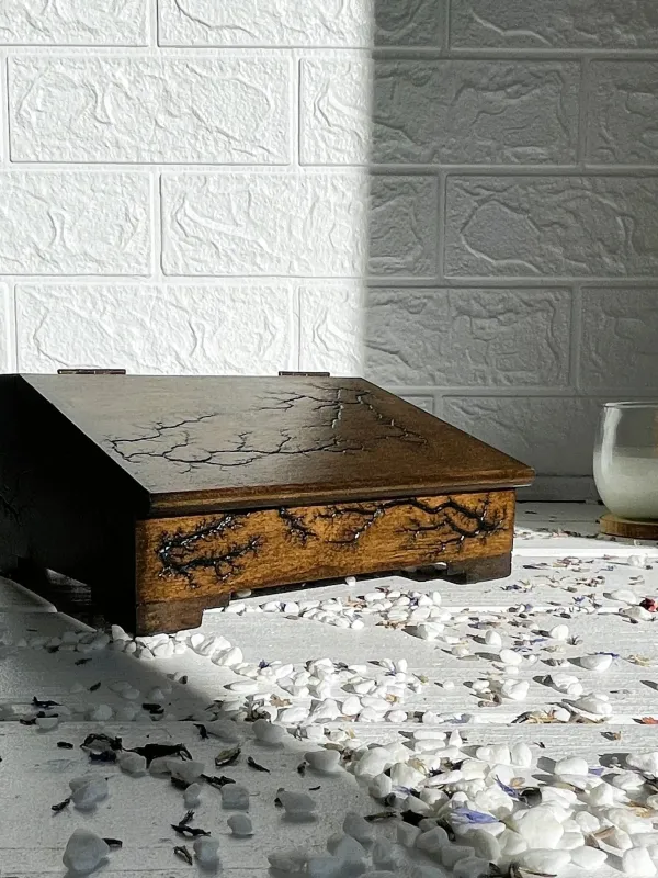 Product Trapezoidal Lichtenberg wooden desk organizer with wenge finish Image
